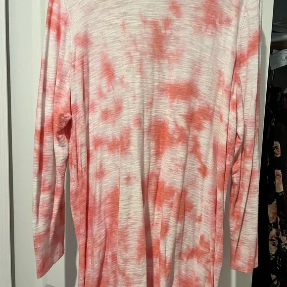 Torrid pink and White Tie-Dye Boyfriend Cardigan - Picture 4 of 6